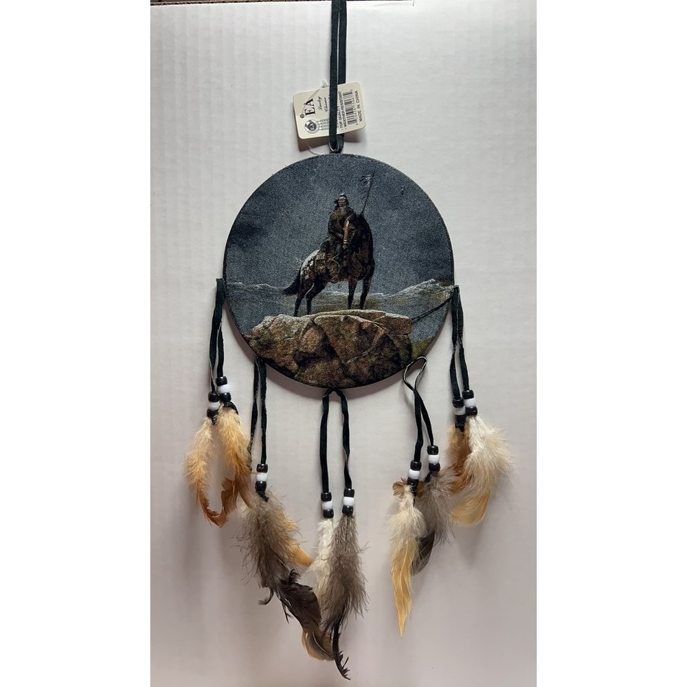 Native American Style Dreamcatcher with‎ Horse and Rider Design